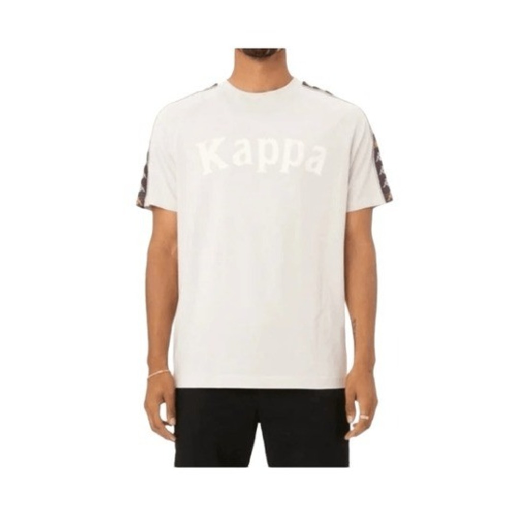 Kappa 222 Bando Deto Logo Graphic‎ Tee Grey Violet Bloom Taped Crewneck Jersey